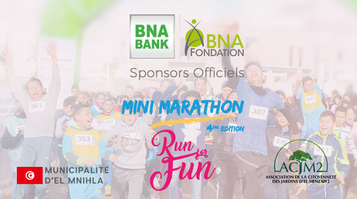 La BNA et BNA Fondation sponsors officiels du Mini-Marathon Jardins D’el Menzah « Run for Fun »