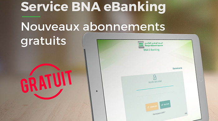 Les nouveaux abonnements au service BNA eBanking gratuits