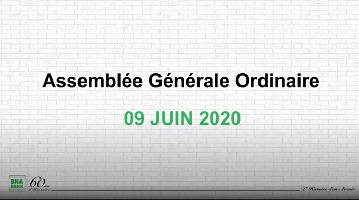 Assemblée Générale de la BNA relative à l'exercice 2019