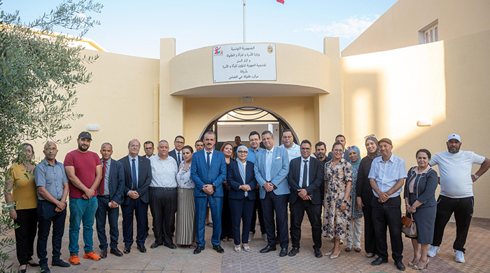 البنك الوطني الفلاحي يشارك في تدشين مركب الطفولة بحي التضامن إثر تهيئته وصيانته بالشراكة مع وزارة الأسرة والمرأة والطفولة وكبار السنّ-BNA
